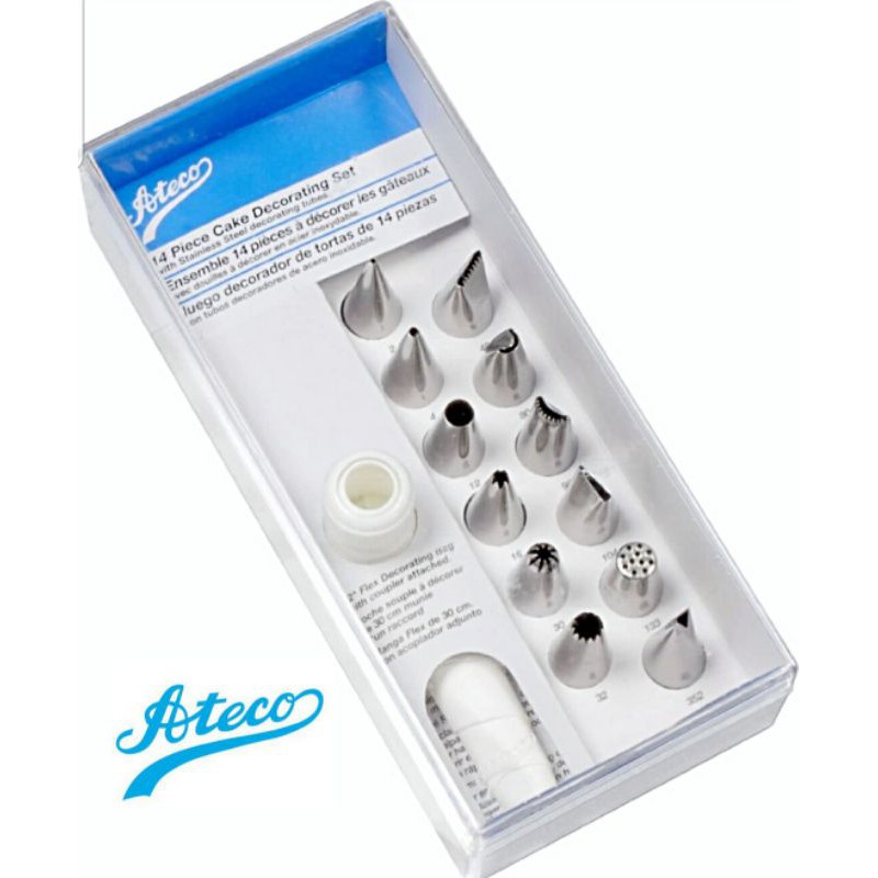 14 Pieces Spuit Ateco Korea Ori Spuit Dekorasi Butter Cream Impor Spuit Wilton Korea Tart Nozzle Tip