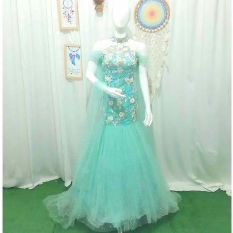 Prelove gaun pesta hijau biru mint