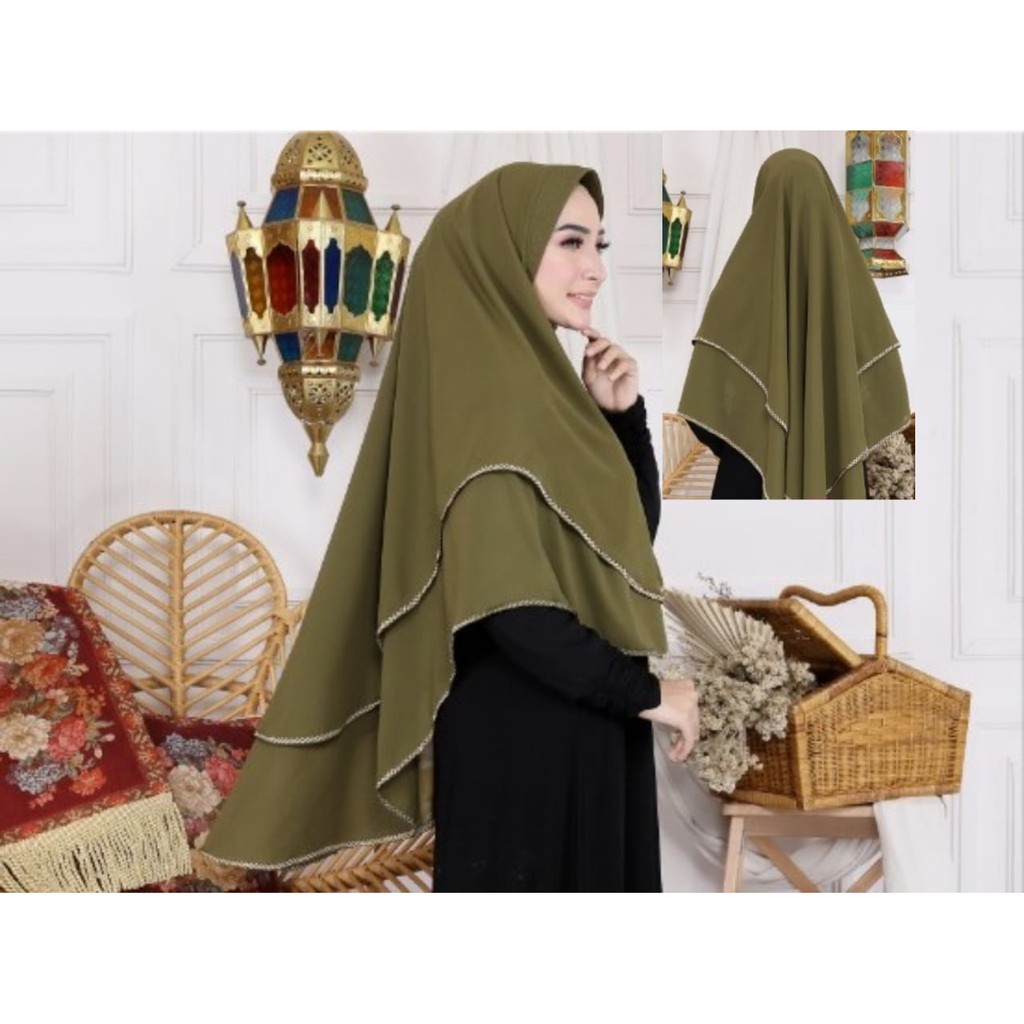 EVANZ HIJAB JILBAB KHIMAR PICOT DEVIA CERUTI 2 LAYER ORI R_SA