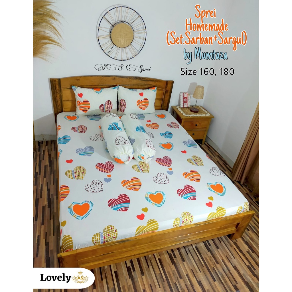 Sprei homemade Lovely 180x200, Seprai Homemade Karakter dan Bunga Termurah, sprei terlaris