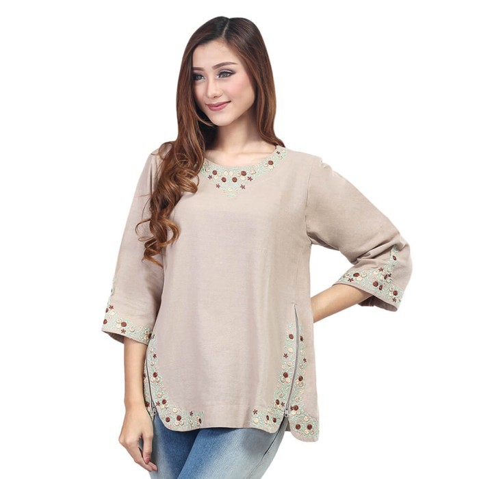 Baju Muslim Wanita - Dress Wanita - Baju Kuliah - Baju Fashion Wanita - Cream, M terbaik