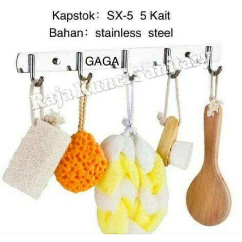 Gantungan Baju Stainless 5 Kait/Kapstok Baju 5 Kait Stainless/Cantolan Baju