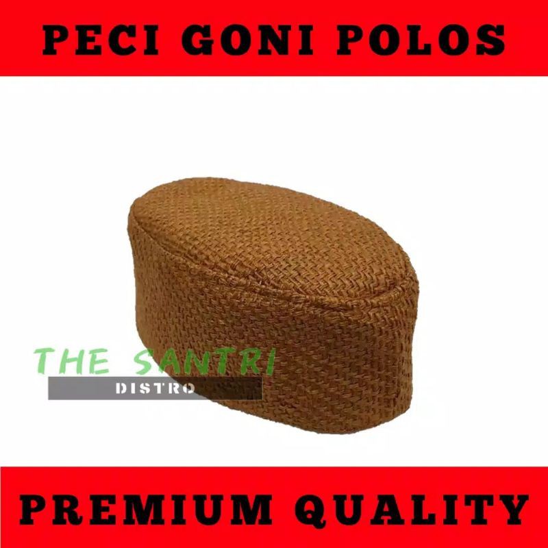 Peci Goni Coklat Polos Premium/Peci Goni Klasik/Peci Goni Murah/Peci Goni Original/Peci Goni Motif