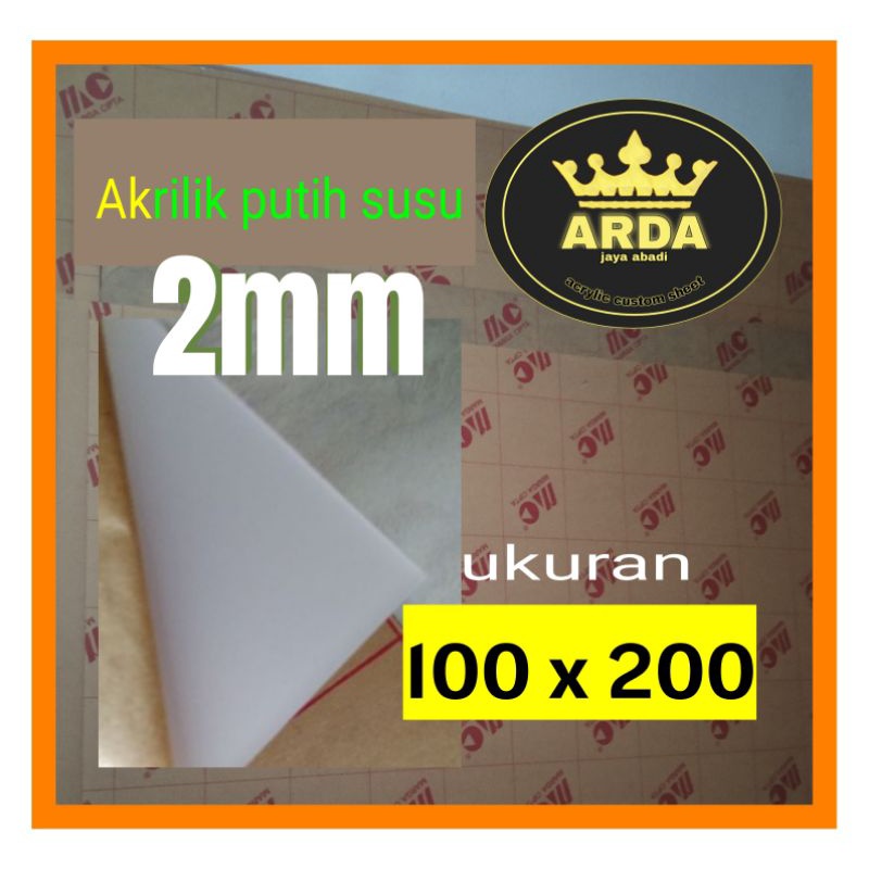 

akrilik 2mm susu ukuran 100 x 200 marga cipta lembaran penuh