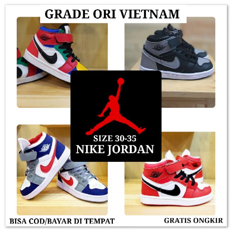 SEPATU ANAK NlKE JORDAN | SEPATU SNEAKERS ANAK  | SEPATU ANAK SIZE 30-35