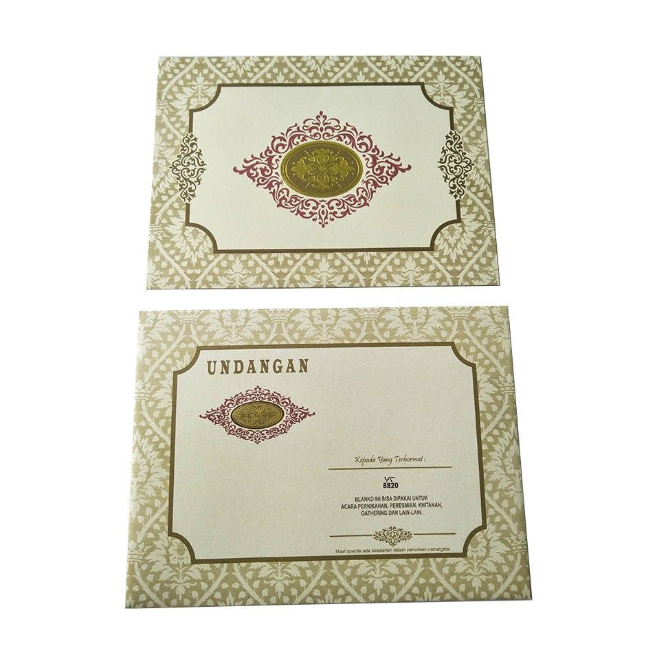 

Blanko Undangan Pernikahan / Khitanan Model Elegan Kertas Tebal, Gratis Plastik OPP, Label Nama