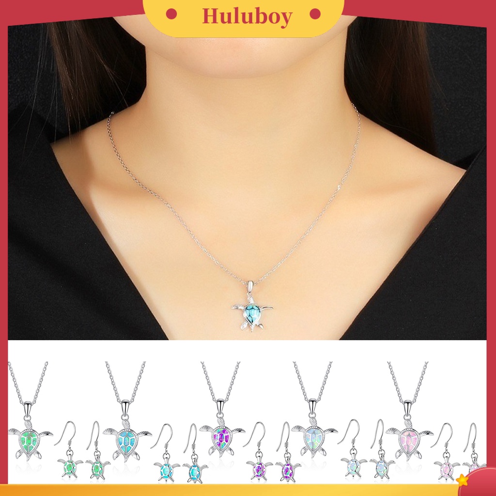 Hu Hu Hu Hu Hu Alat Bantu Pasang Kacamata♡ 3pcs / Set Anting Kalung Opal Shiny Portable Untuk Hadiah Wanita