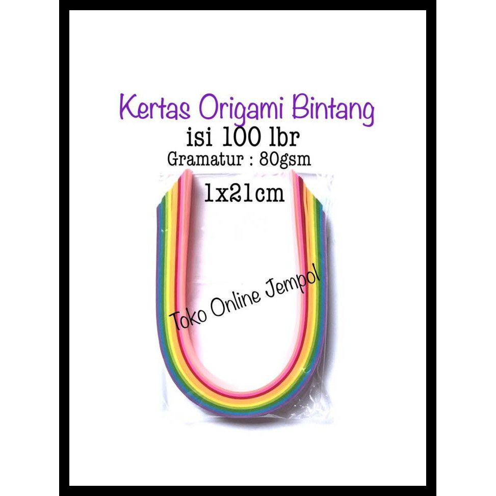 

Isi 100 Rainbow Kertas Origami Bintang Star Paper Quilling Atk1230Bt
