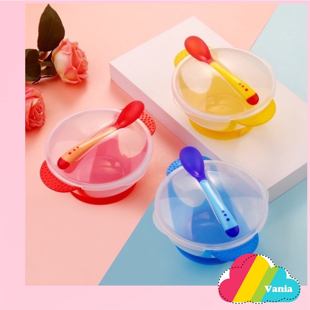 Mangkok makan anak bayi balita mpasi silikon karet silicone set mangkuk alat makan