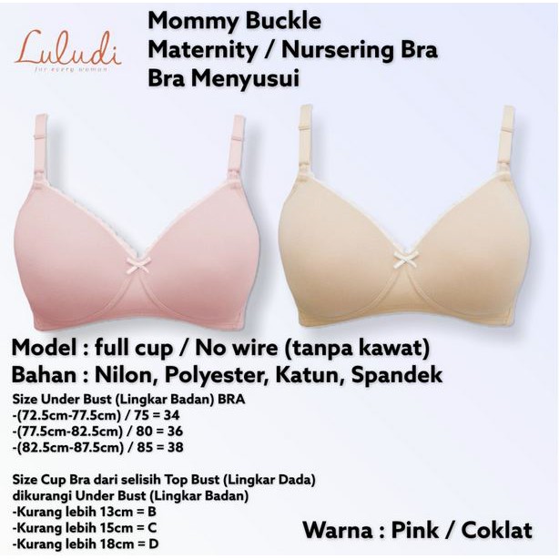 Luludi By Wacoal Maternity Bra  Nursing  Mommy Buckle  Menyusui Bra LB 8006 R1