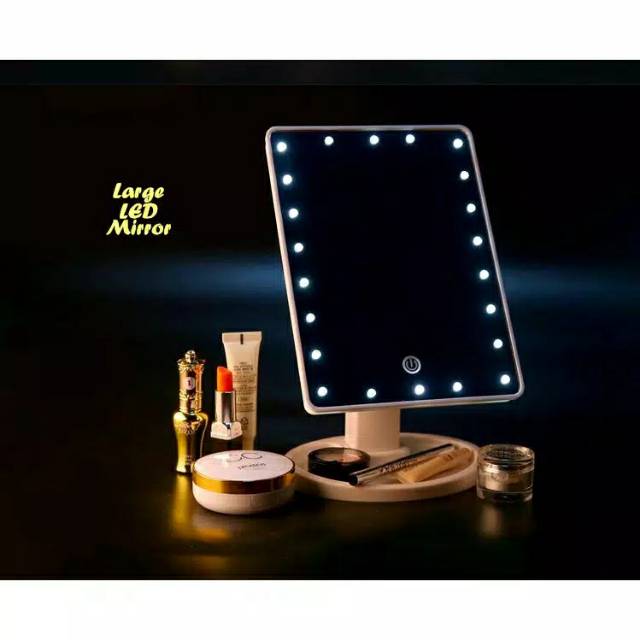 Kaca Cermin Makeup Mirror 22 LED Light - Black