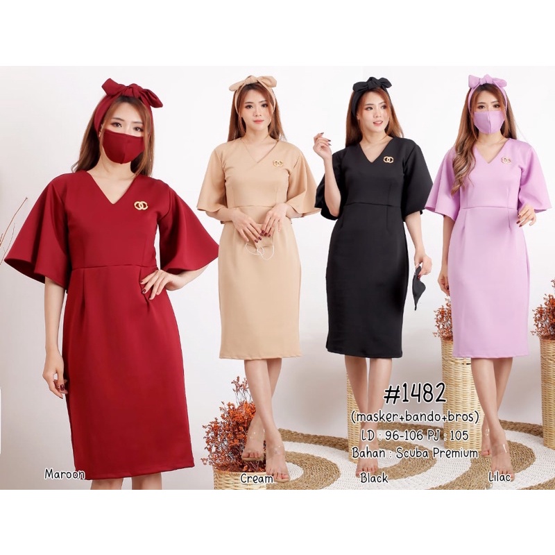 Dress  Scuba 1482 Bahan scuba premium