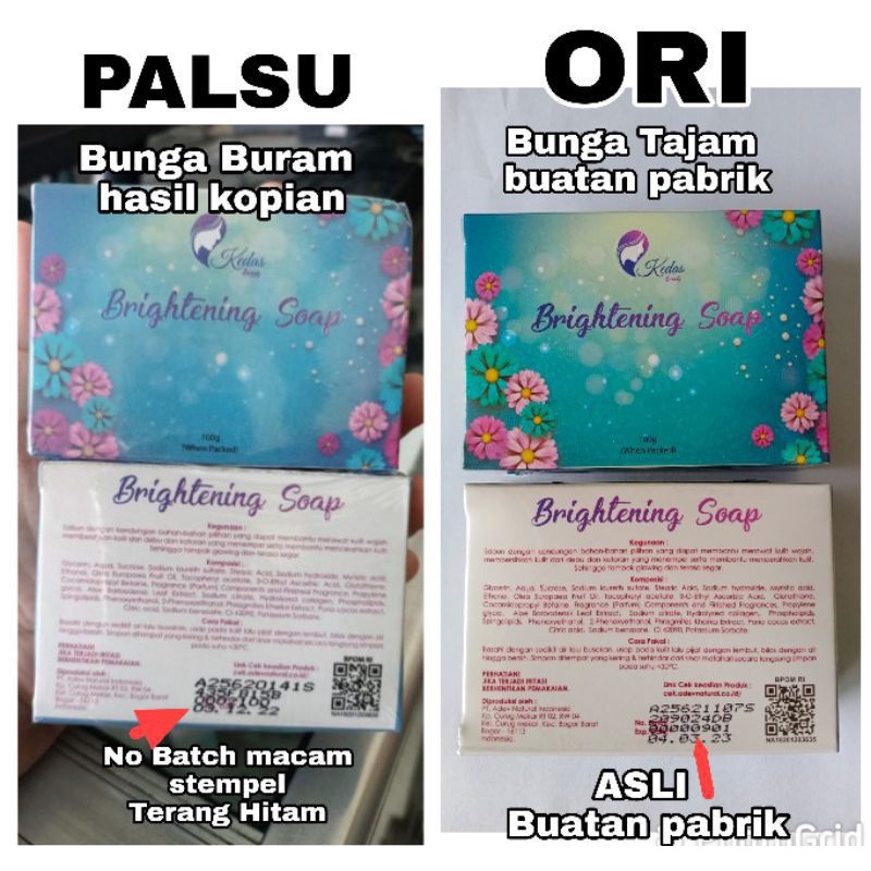 PROMO BESAR brightening soap kedas beauty original 1000 % BPOM pemutih wajah & badan, free tas kedas
