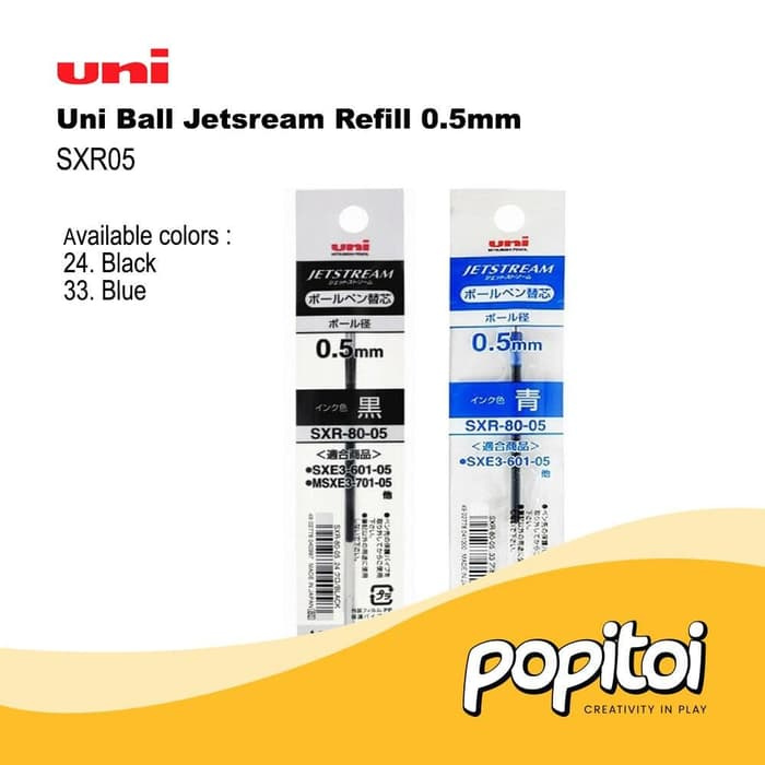 

SALE Uni Ball Jetstream SXR05 REFILL 0.5mm Isi Ulang Pulpen - Blue