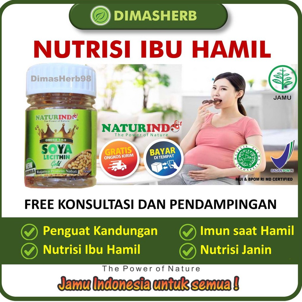 Jual Nutrisi Ibu Hamil Omega 3 6 9 Soya Lechitin Nabati Anti Alergi