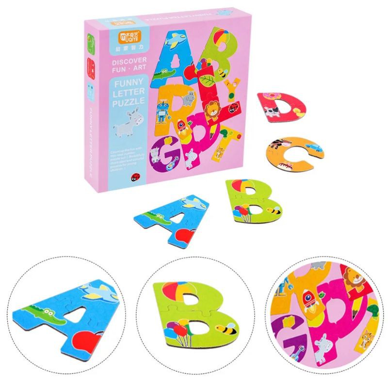 BIANCA - Puzzle Edukasi Alphabet Number / Puzzle Jigsaw Huruf Angka