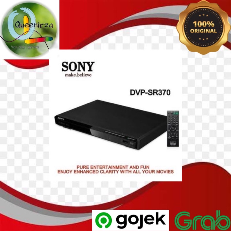 Sony Original DVP-SR370 / DVP SR370 / DVPSR370 Black DVD Player with USB Connectivity, Garansi Resmi