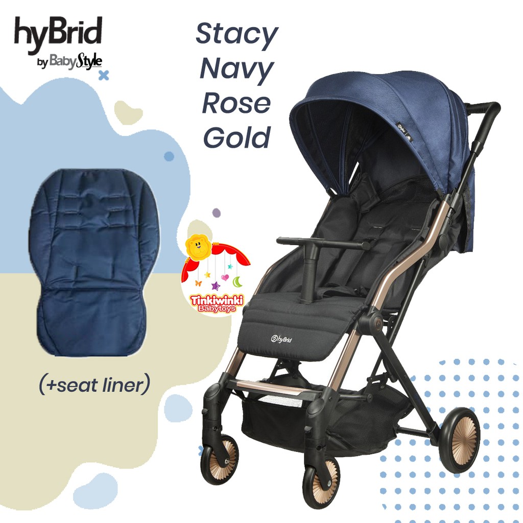 Hybrid Stroller Cabi Stacy Navy Rose Gold (+seat liner)