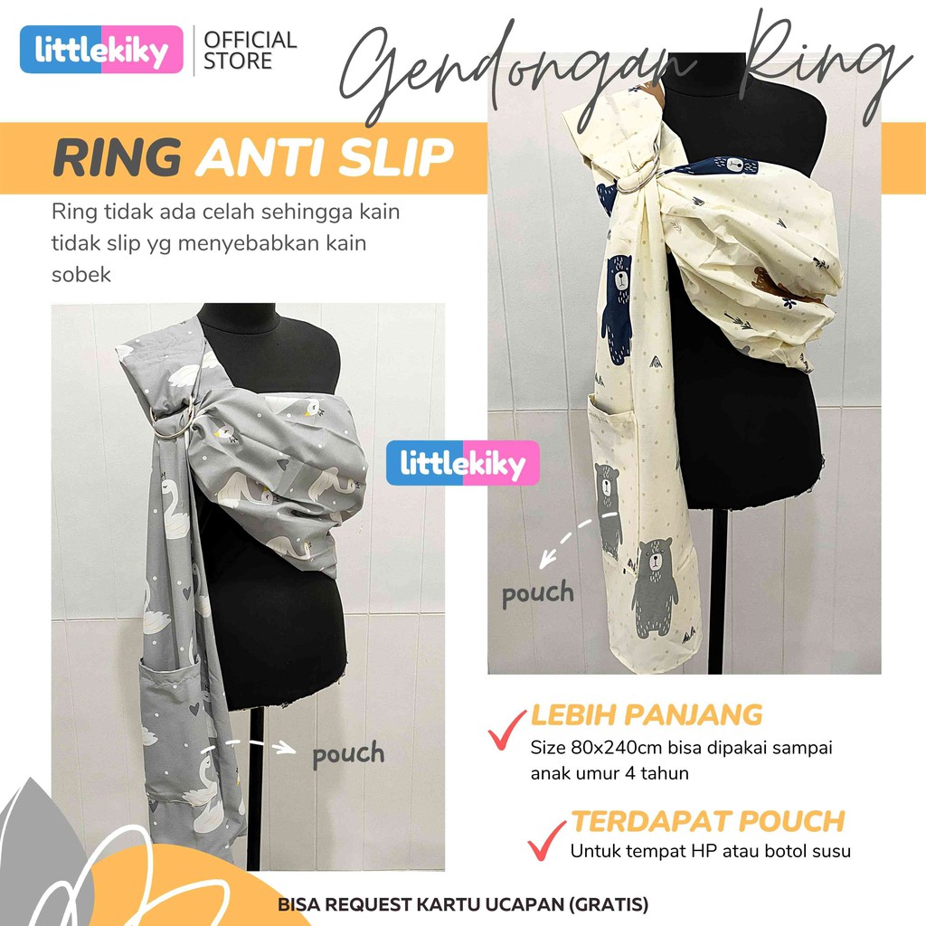 Gendongan Bayi - Ring Sling Besi Tanpa Celah, mendukung M shape