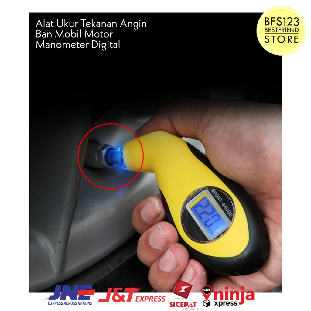 Alat Ukur Tekanan Angin Ban Mobil Motor Manometer Digital