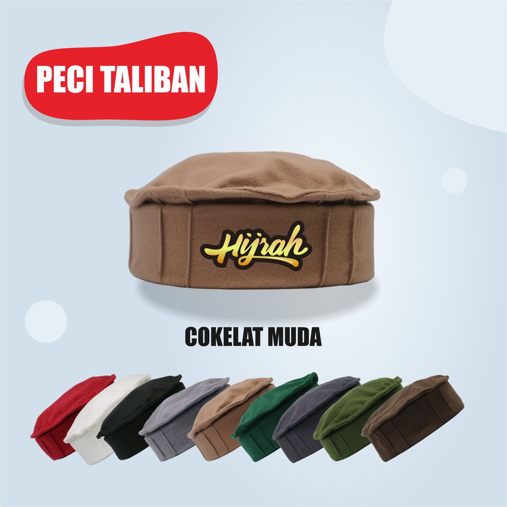Peci Pakol Taliban Kaligrafi Hijrah Topi Muslim Rosalhat Kopiah Afganistan Dewasa All size