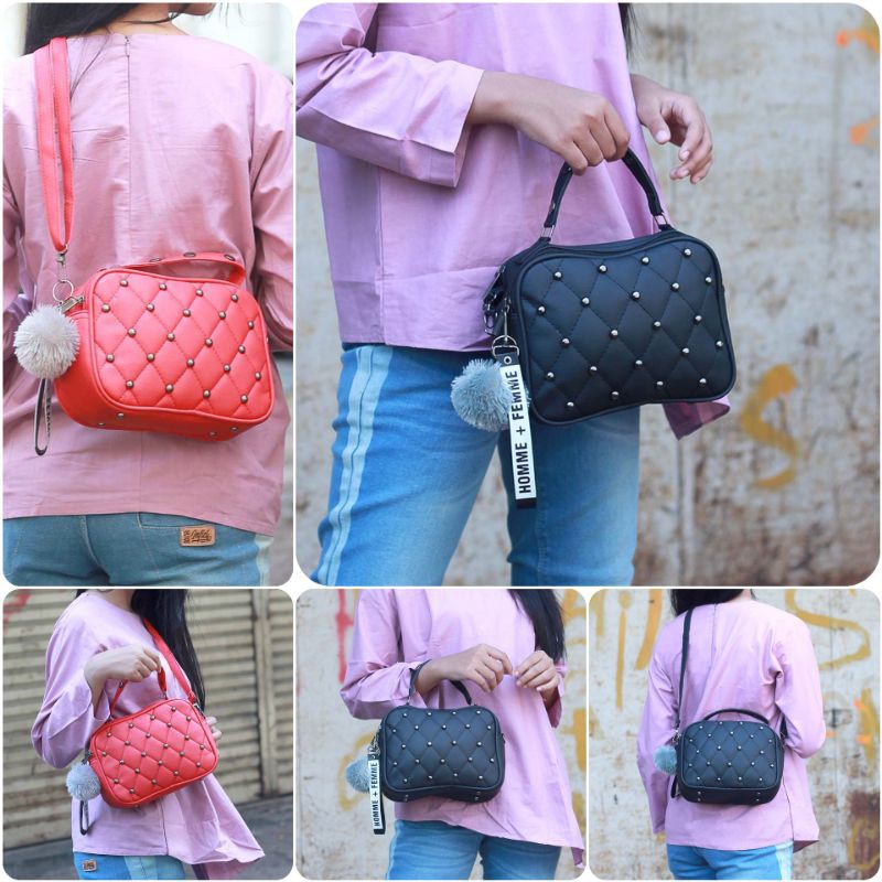 Tas Salempang Mini Wanita Semi Kulit Selempang Jinjing Simpel Distro Original Premium Termurah