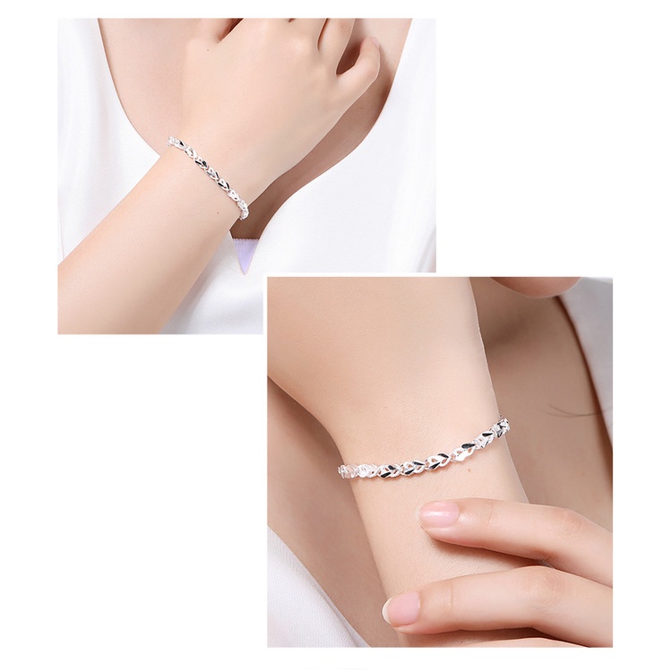 Gelang Bahan Stainless Steel 925 Lapis Silver Untuk Wanita