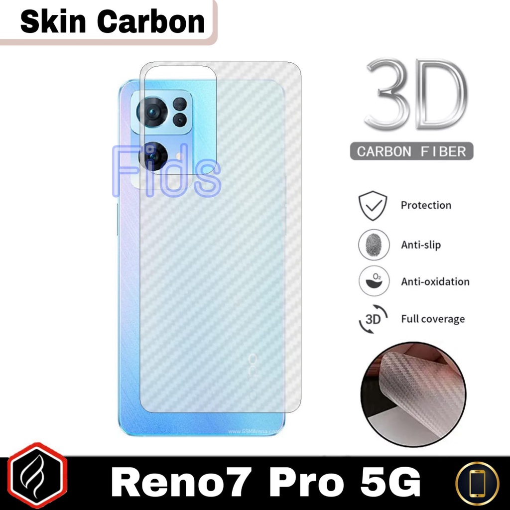 PROMO Garskin Carbon OPPO Reno7 Pro 5G Anti Gores Pelindung Belakang HP Violette Design Skin 3D For Reno 7 Pro