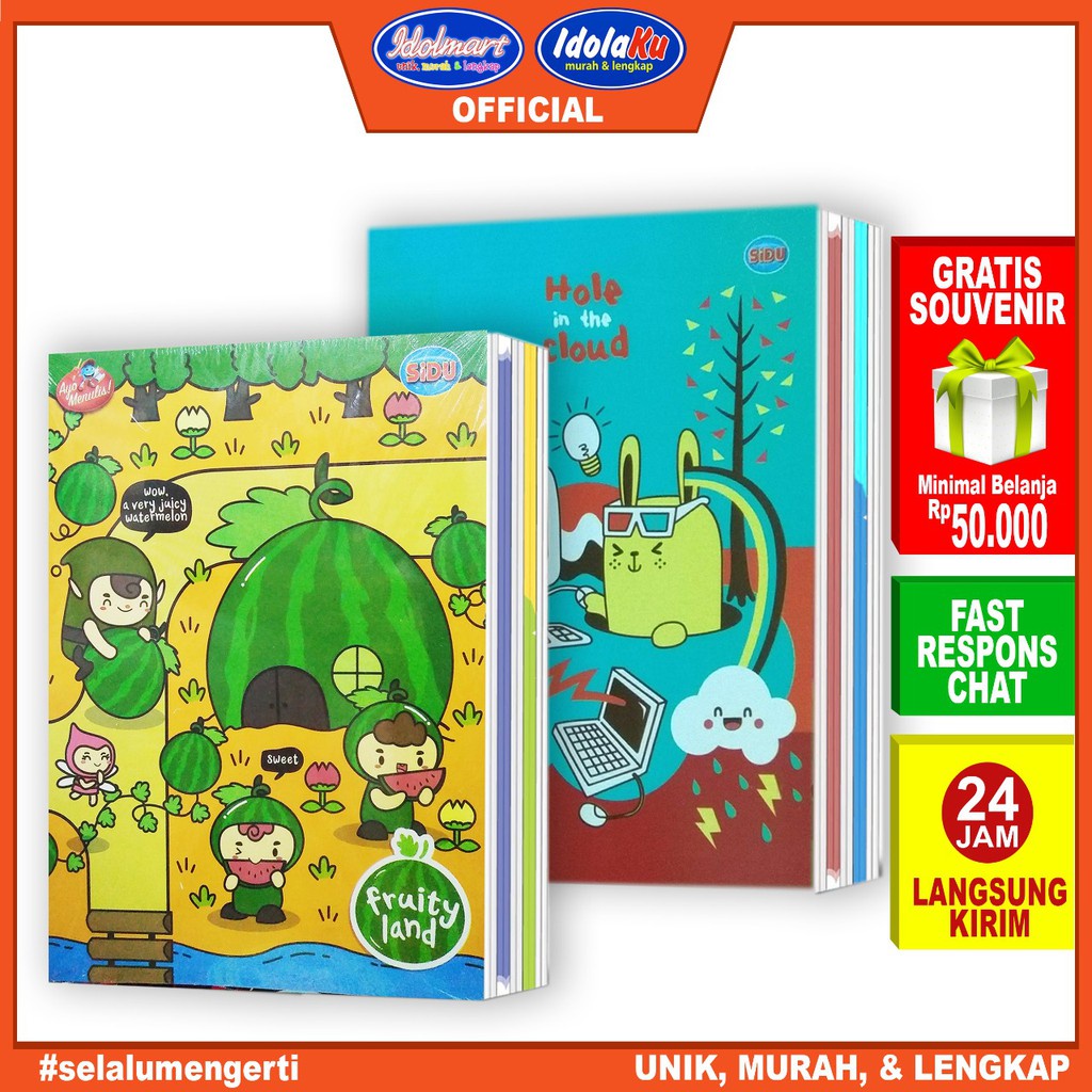 IDOLMART Buku Tulis SIDU isi 58 Lembar - 1 pack isi 10 Buku Surabaya