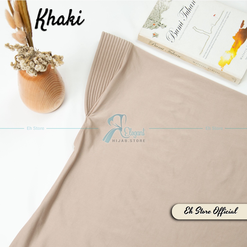 JILBAB BERGO HAMIDAH SPANDEX JERSEY PREMIUM | HIJAB SPORT I JILBAB SPORT I KERUDUNG BERGO I JILBAB INSTAN-Khaki