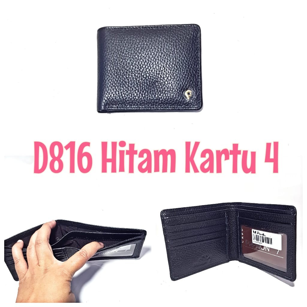 Dompet Kulit Papillon Original D816 Hitam Cowok Pria