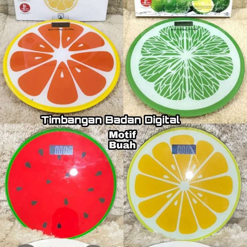 (COD) Timbangan Digital Motif Buah / Timbangan Badan Jumbo / Timbangan Badan Motif Buah