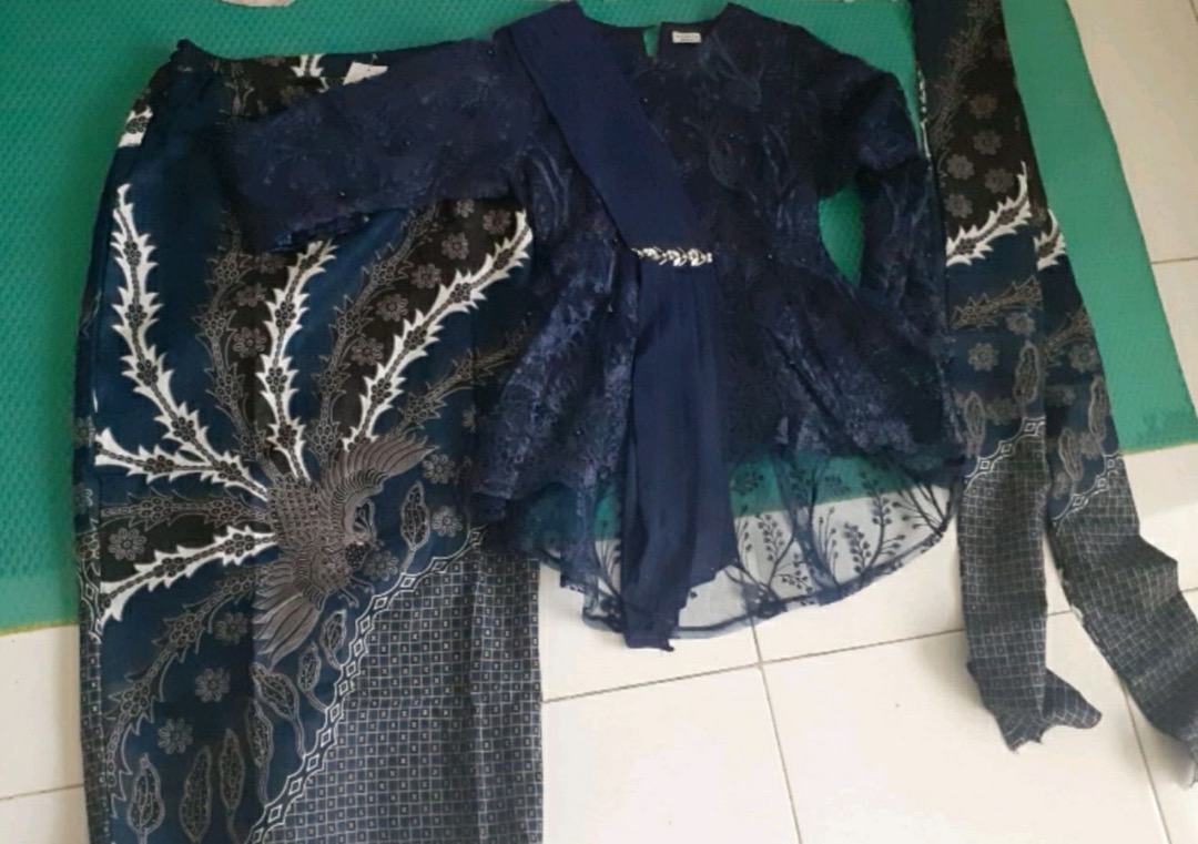 (termurah - Ori & Real Pic! Busui_6 Warna) Batik Couple Andhini Kebaya Couple Brukat Anabel - Bs073