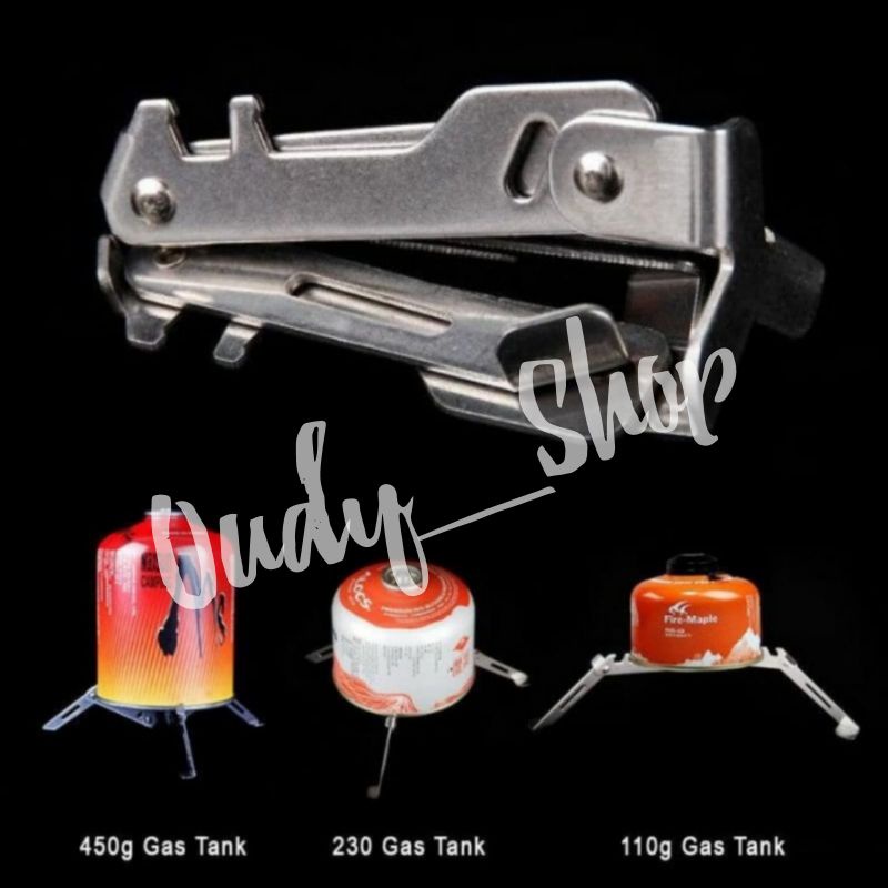 Stand Tripod Bracket Dudukan Tabung Gas Canister Stainless