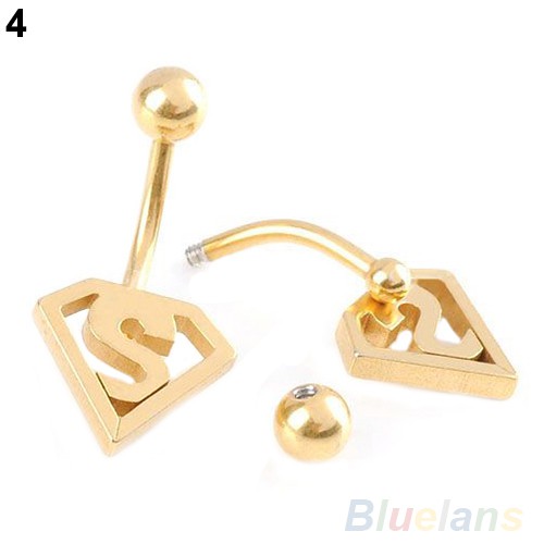 Perhiasan Tindik Tubuh: Anting Pusar / Barbel Tindik Pusar Bahan Stainless Steel