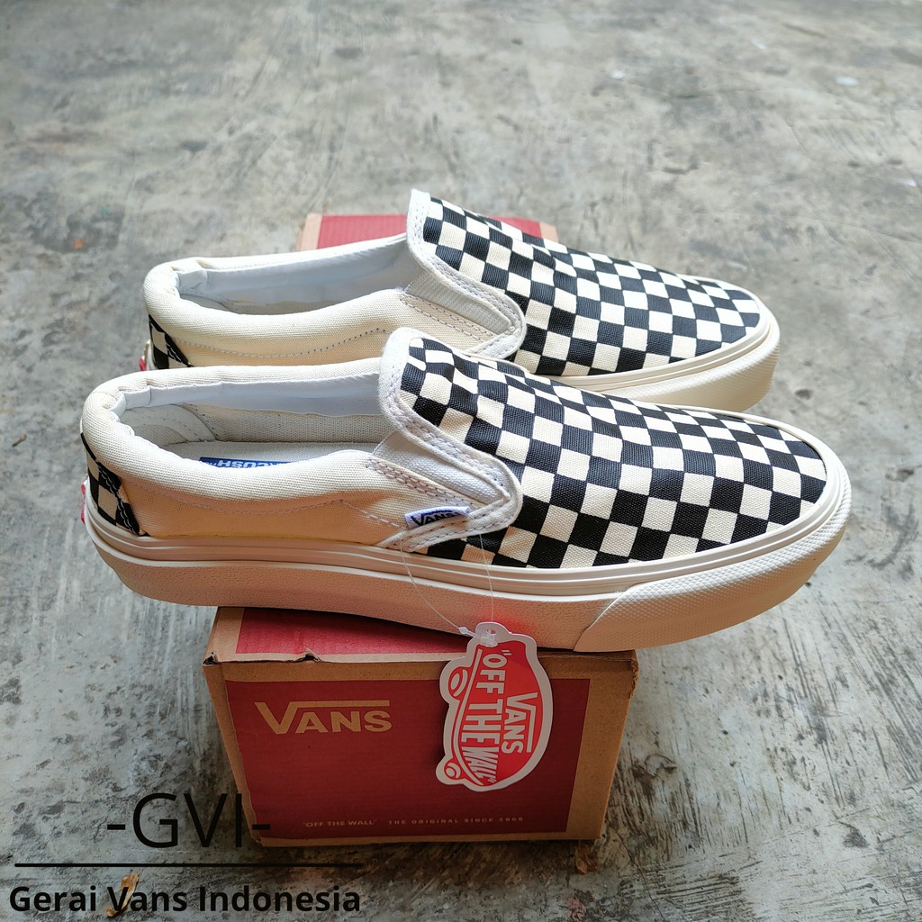 (GRATISSS!!!) VANS SLIP ON OG CHECKERBOARD BLACK WHITE WAFFLE DT PREMIUM BNIB-6