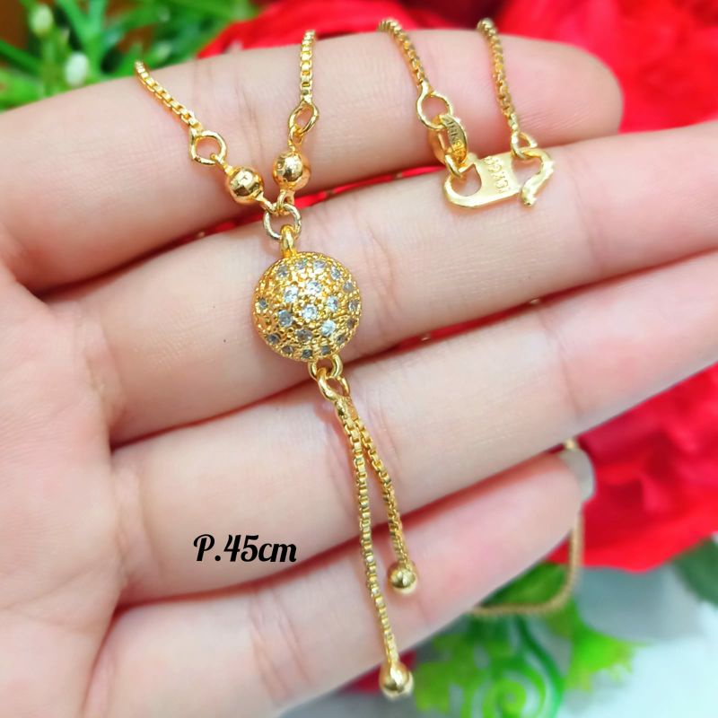 Set Dewasa Bola full zircon elegan lapis emas18k anti karat