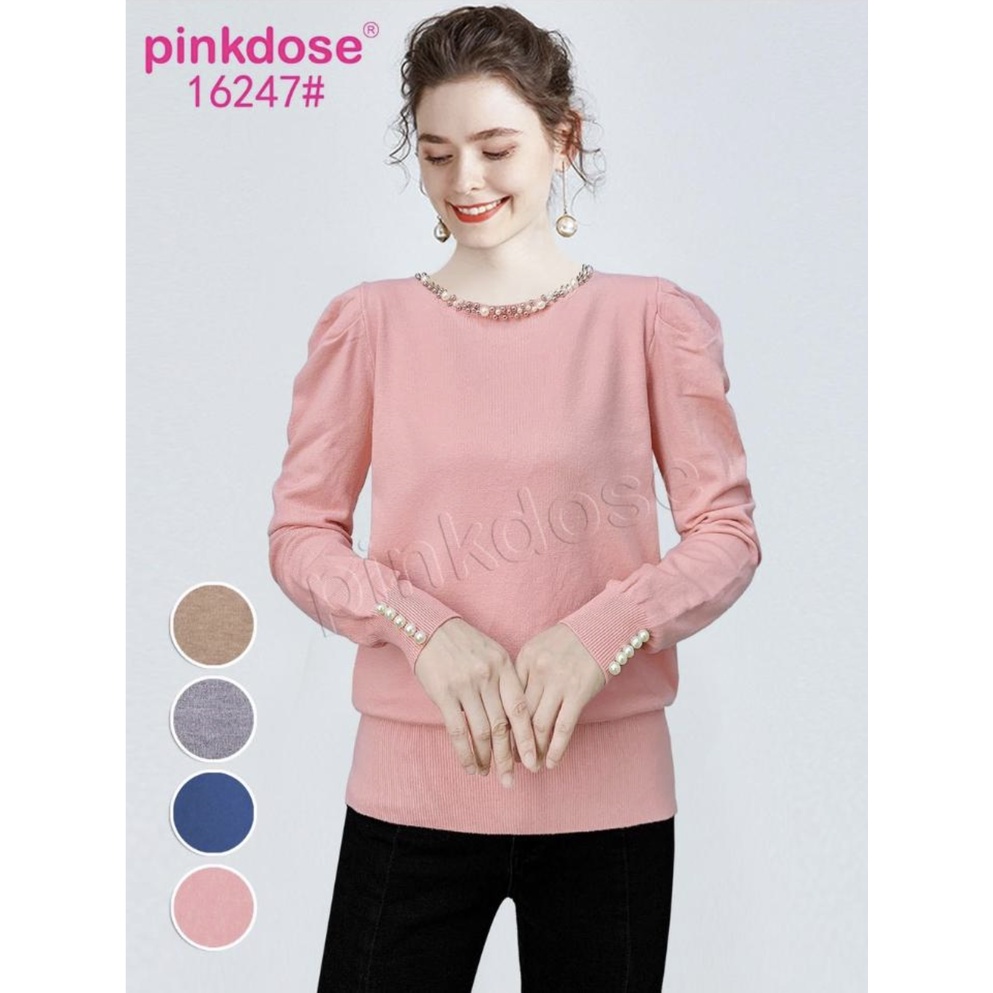 ATASAN SWEATER MANIK MUTIARA IMPORT - PINKDOSE - 16247