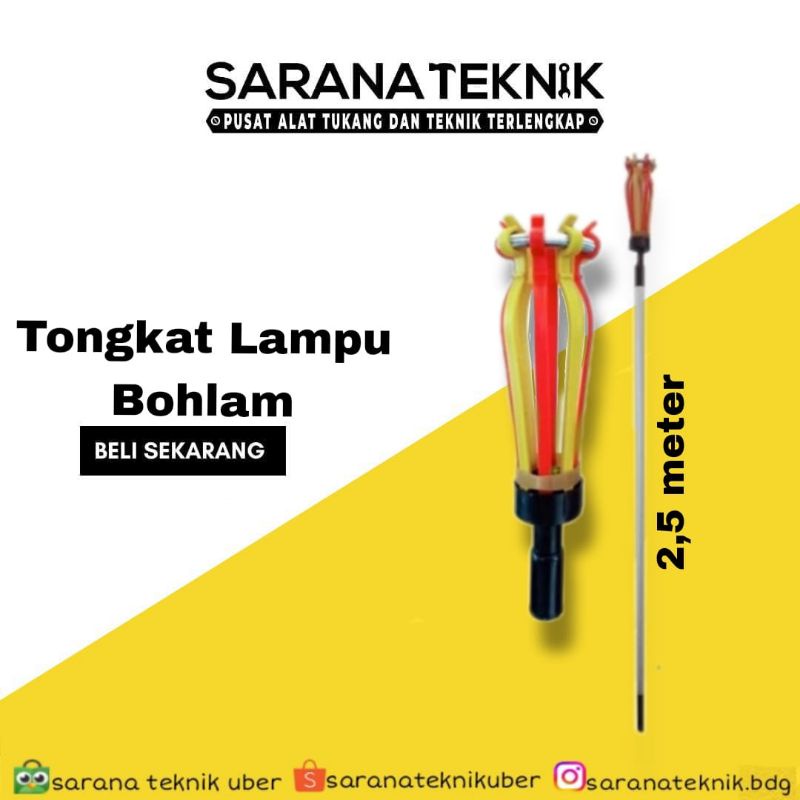 Tongkat lampu bohlam panjang 2,5meter / tongkat lampu
