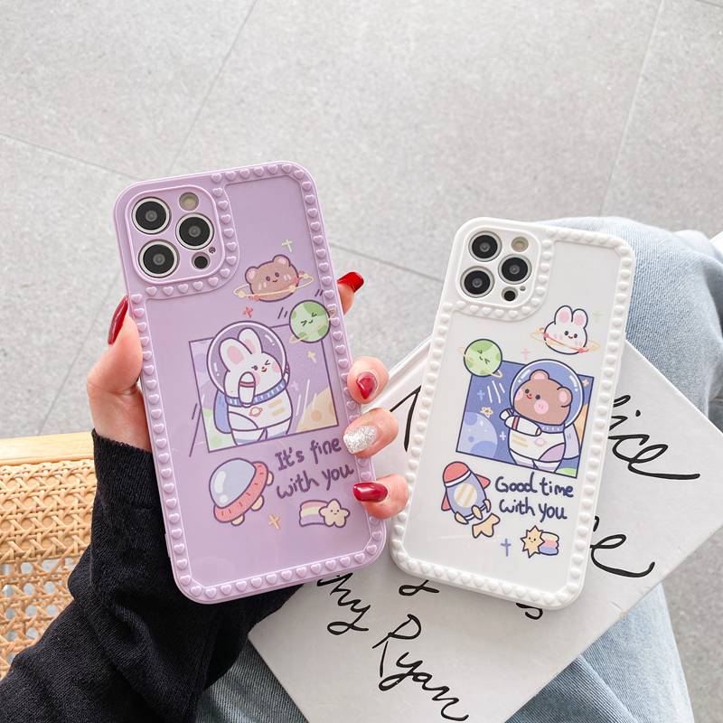 Love Frame Purple Space Bunny Soft Case HP OPPO A53 A33 A5 A9 A31 A16 A54 A55 A15 A15S A74 A93 A35 A3S A52 A92 A57 A39 F1S F9 Pro A7 A5S A12 A11K F11 K3 K5 Reno 5 4 F 6 Realme C1 X XT VIVO Y11 Y12 Y12i Y15 Y17 Y12S Y20 Y20S Y50 Y30 Y30i Y83 Y81 Y91C Y93