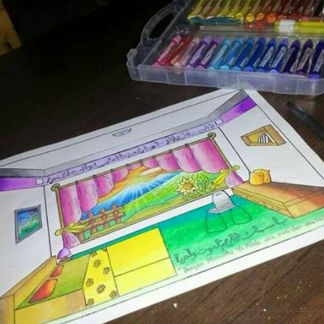 Buku Gambar A4 Sketsa Hiasan Dinding Crayon Mewarnai Aa Kiky Sketsa Pemandangan Shopee Indonesia