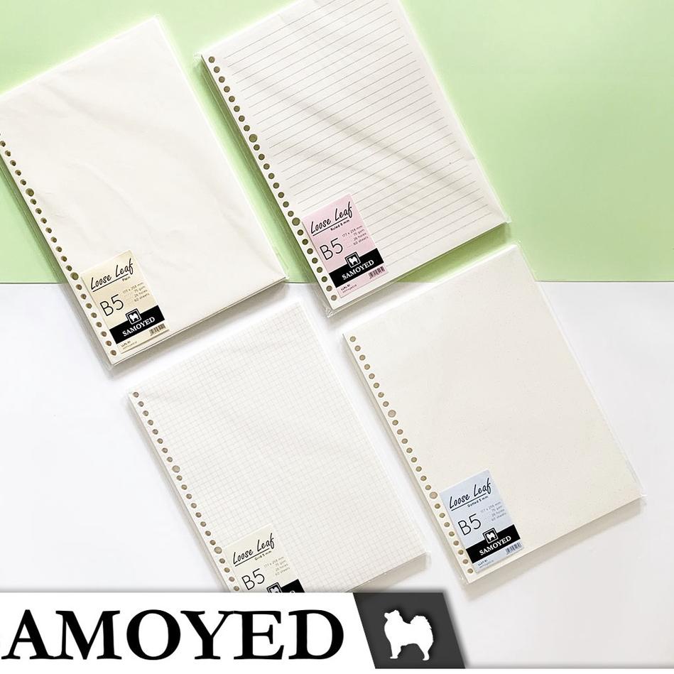 

[KODE PRODUK ZEBLD7765] Loose Leaf B5 , 26 Holes isi 60 Lembar Samoyed LL-51 Plain Ruled Grid Dotted Polos Garis Kotak Titik