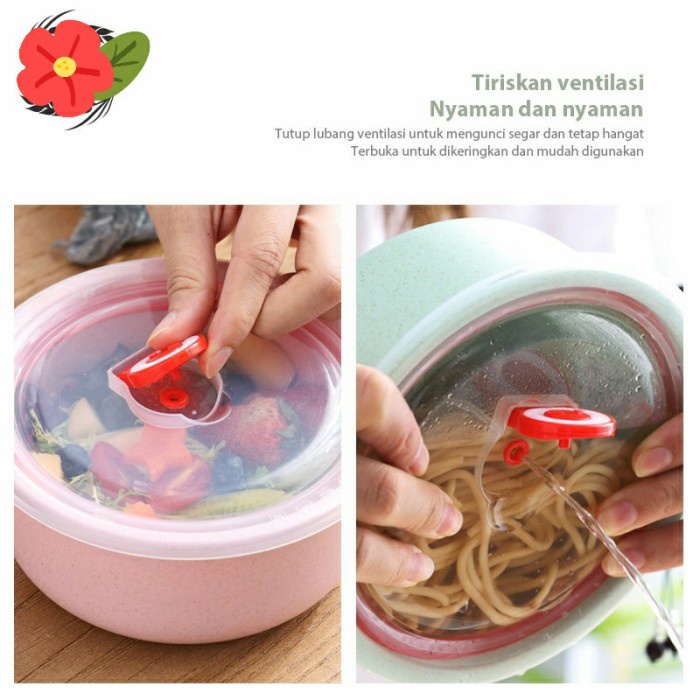 Tempat Penyimpanan Makanan Set 3in1 Wheat Straw Jerami Kedap Udara LB04