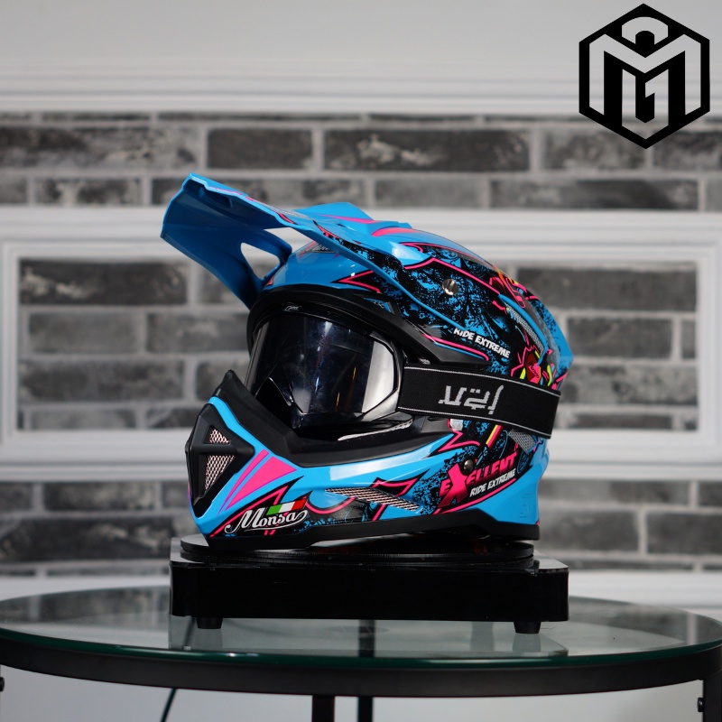 HELM CROSS MOTOR TRAIL JPN MONSA SNI PREMIUM MOTIF EXCELLENT