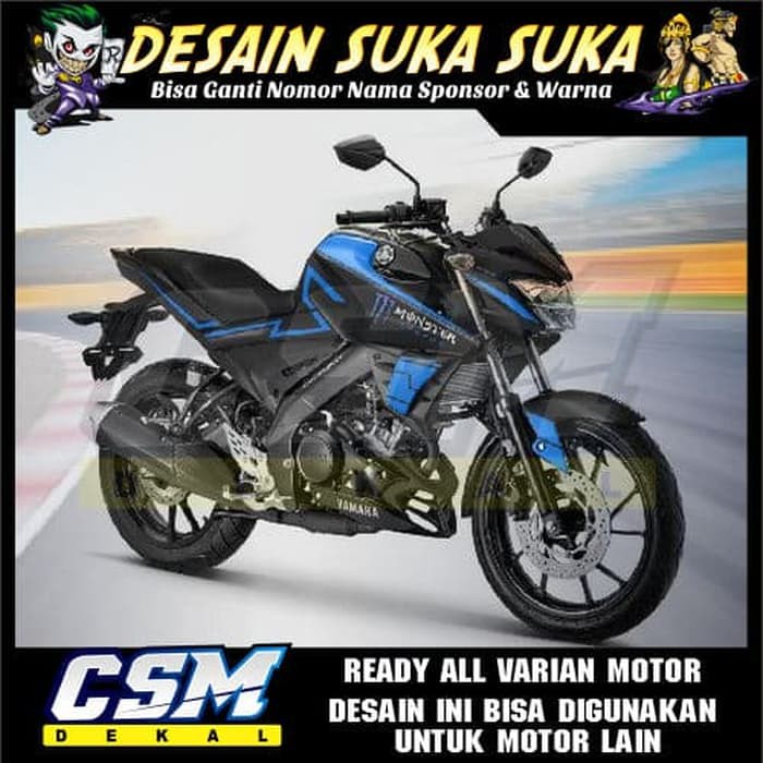 710 Dekal Decal Motor New Vixion R 2018 Stiker Sticker Striping Body Hitam Biru Shopee Indonesia