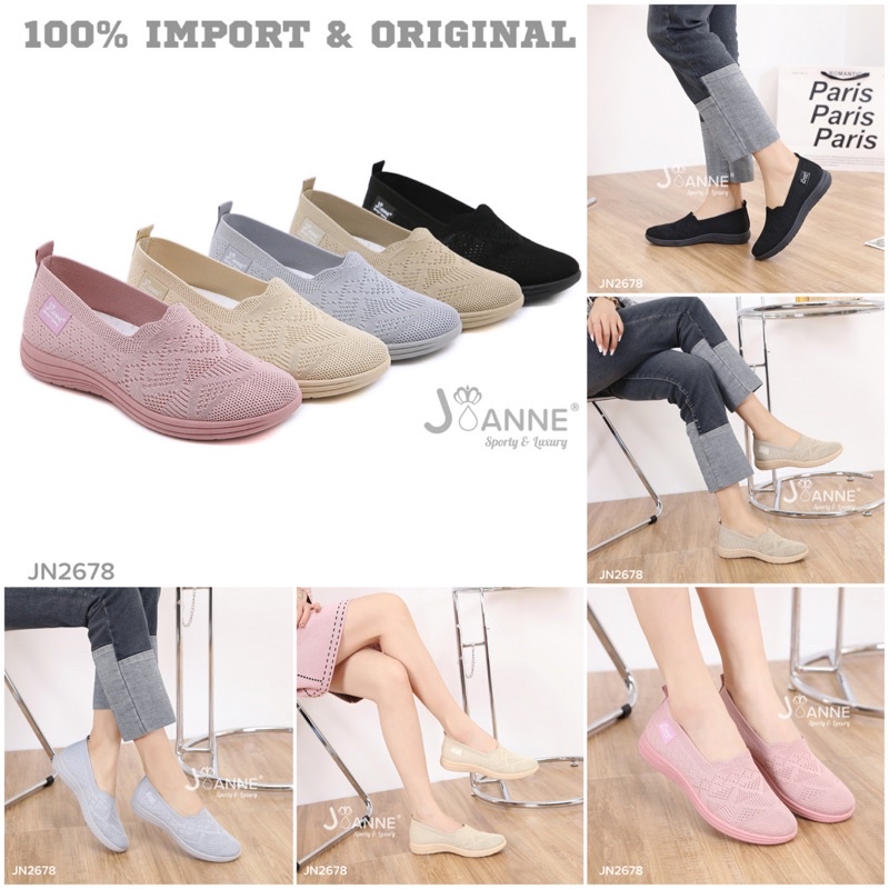 RESTOCK!! [ORIGINAL] JOANNE FlyKnit Flat Shoes Sepatu Wanita #JN2678