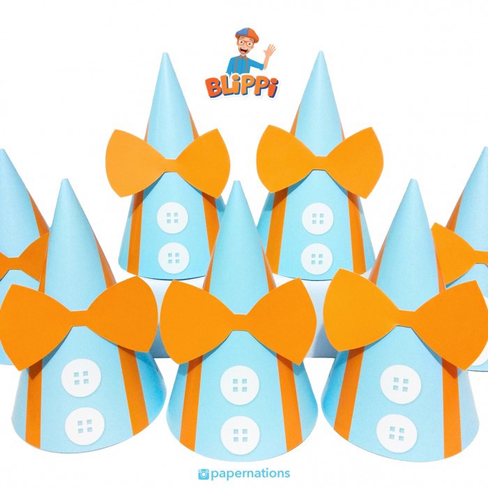 Party Hat Blippi / Topi Ultah Blippi / Topi Kerucut Blippi / Birthday Hat Blippi
