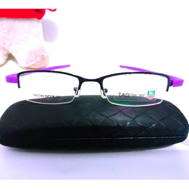 Frame Tag Heuer Reflex Rubber + lensa minus cyl anti radiasi EMI dan Uv