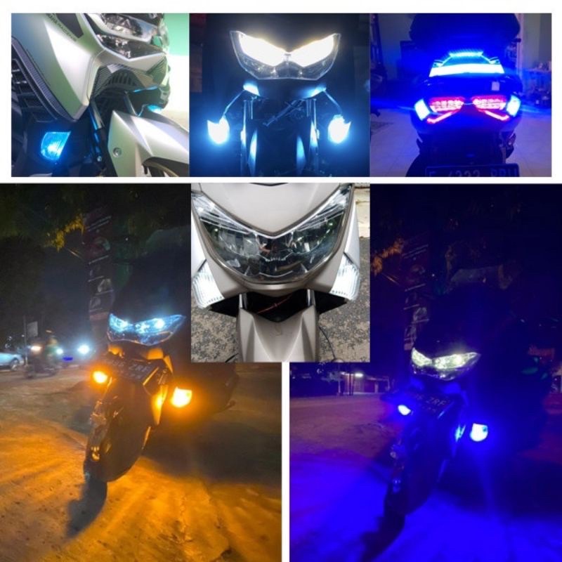 Lampu Led T10 2 Mode sein dan senja Motor Nmax Xmax Aerox Pcx Adv Vario Scoopy Beat model Luminos