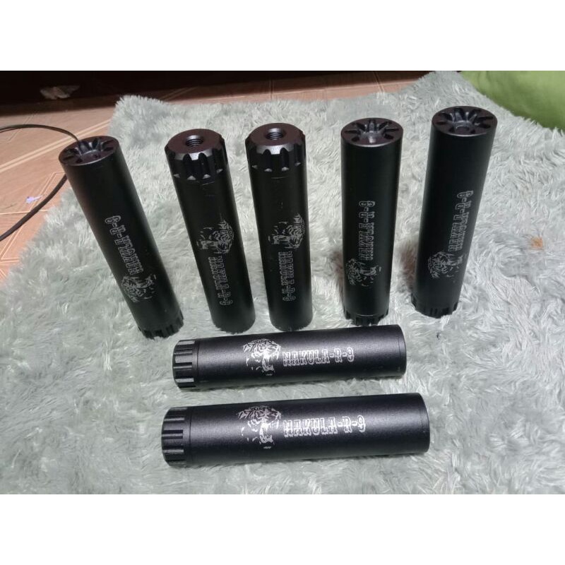 peredam cnc nakula R-9 panjang 17 cm sangat senyap untuk uklik atau PCP akurasi jamin tdk berubah Od